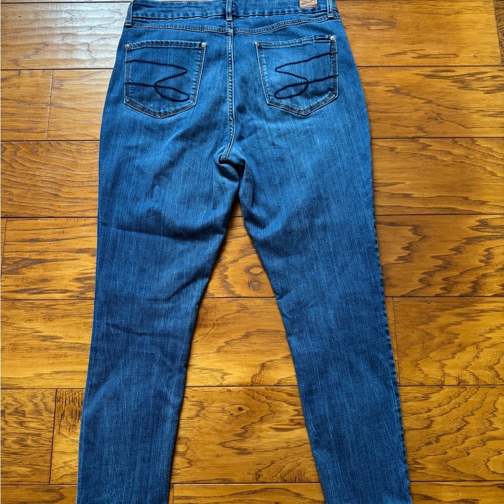 Seven7 Straight Leg Mid-Rise Blue Denim Jeans Size 14 - Picture 5 of 12